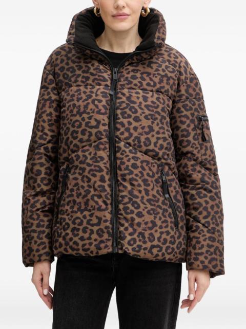 animal-print zip-up jacket