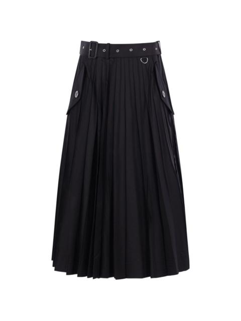 pleated belted skirt
