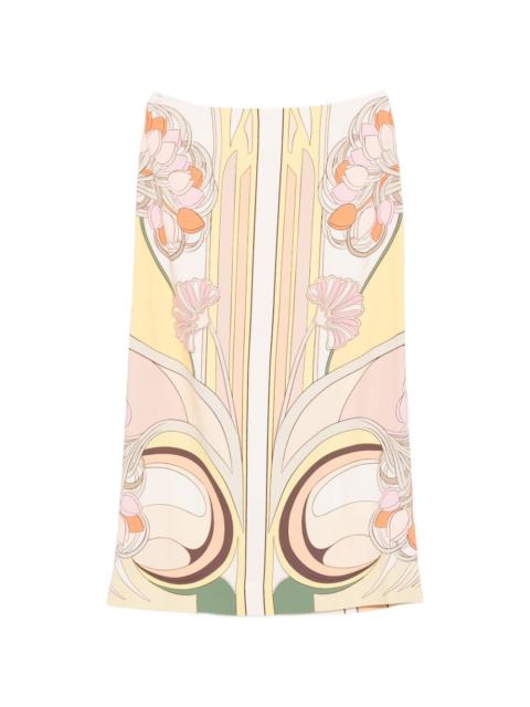 floral-print midi skirt