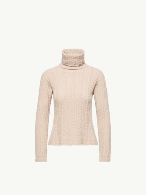 Cable Knit Wool Blend Turtleneck