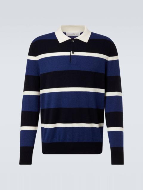 Striped cashmere polo sweater