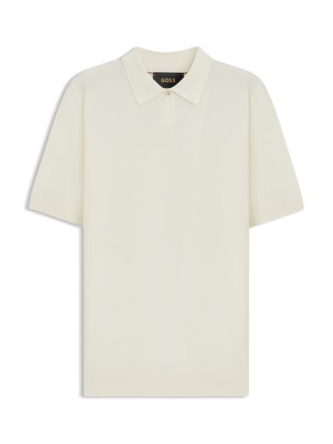 KNIT POLO IN MERINO WOOL WITH NATURAL STRETCH