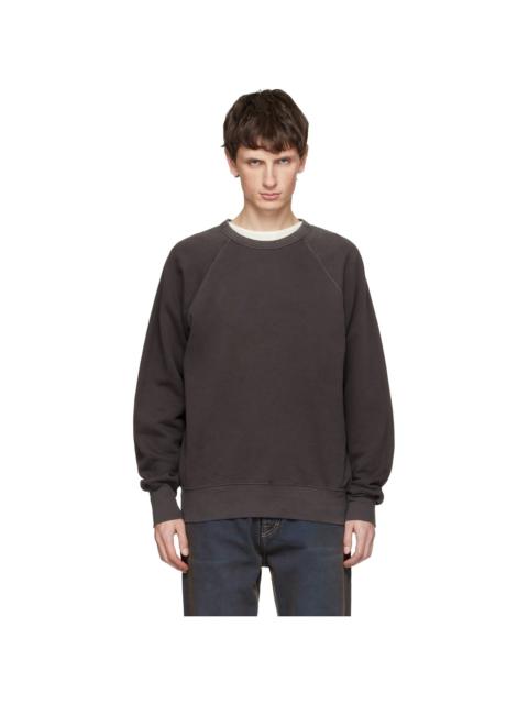 Gray Heavyweight Binded Neck Raglan Sweatshirt