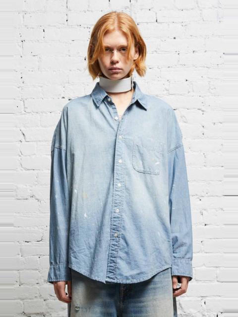 LONG SLEEVE BUTTON-UP - BLUE CHAMBRAY