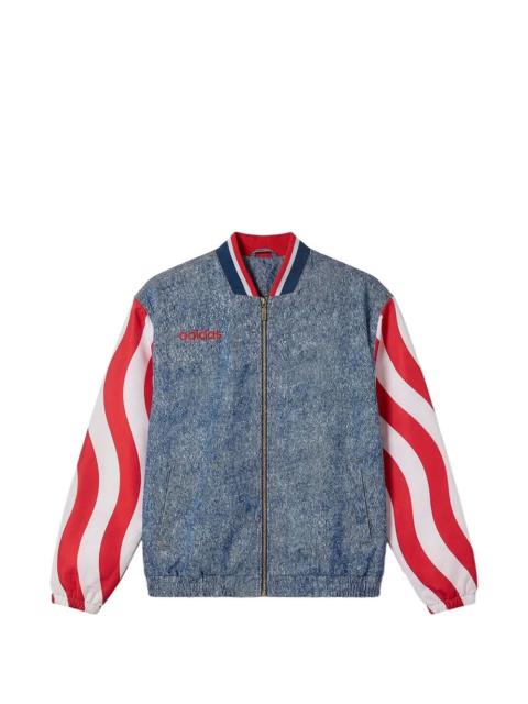 Graphic denim track jacket
