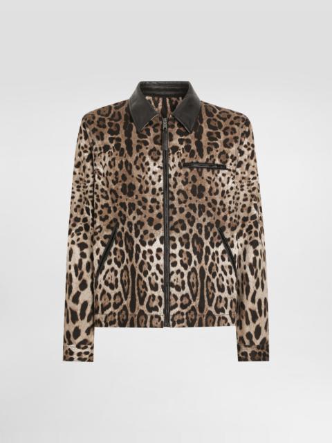 Cotton leopard-print jacket with tag