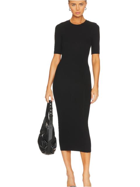 Half Sleeve Crew Midi Dress
