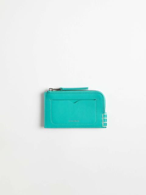LEATHER LOAFER ZIP WALLET IN TURQUOISE