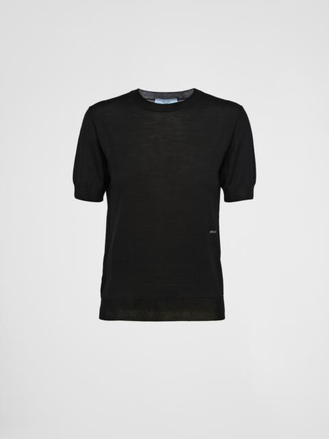 Worsted wool crew-neck sweater