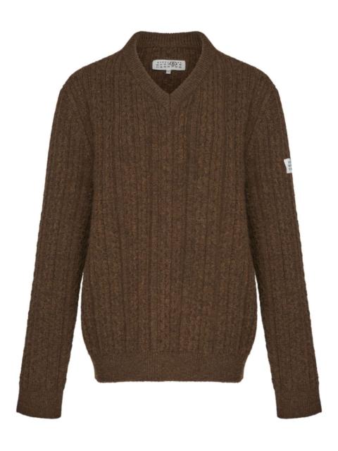 v-neck ribbed sweater