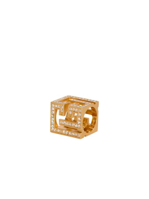 PB 3D rhinestone cube ring