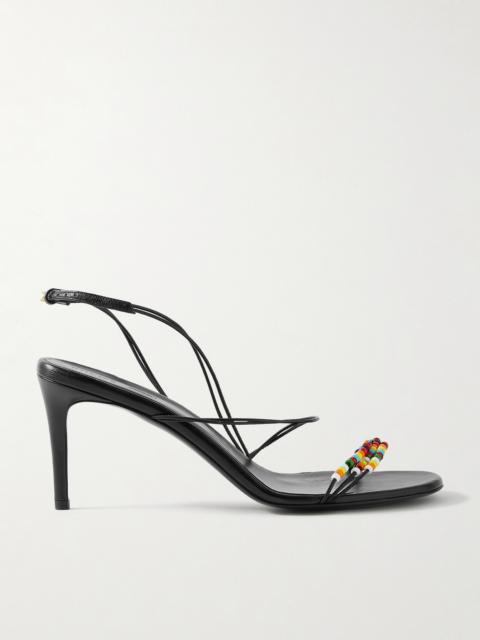 Loop Bead-embellished Leather Sandals