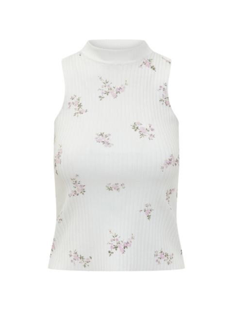 floral turtleneck top