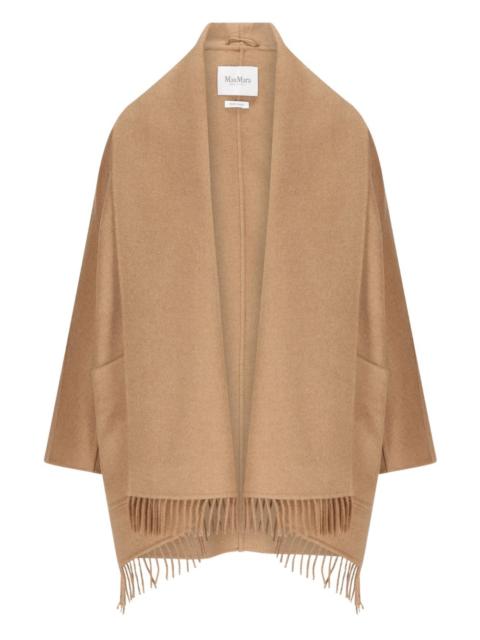 fringed long-sleeve coat