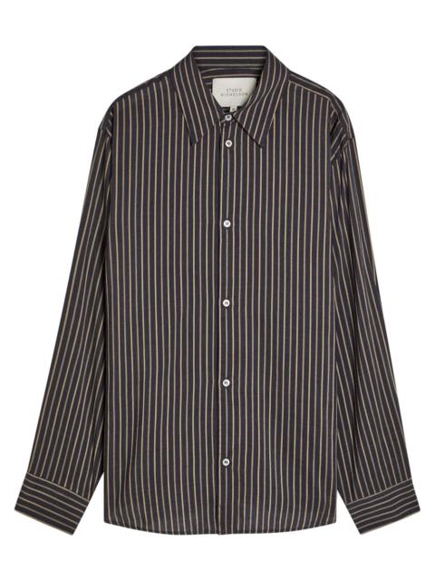 Studio Nicholson View Striped Lyocell and Silk-blend Shirt
