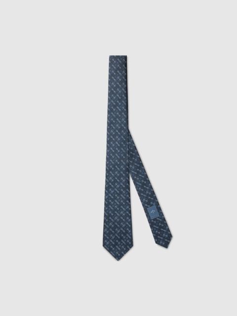Horsebit silk jacquard tie