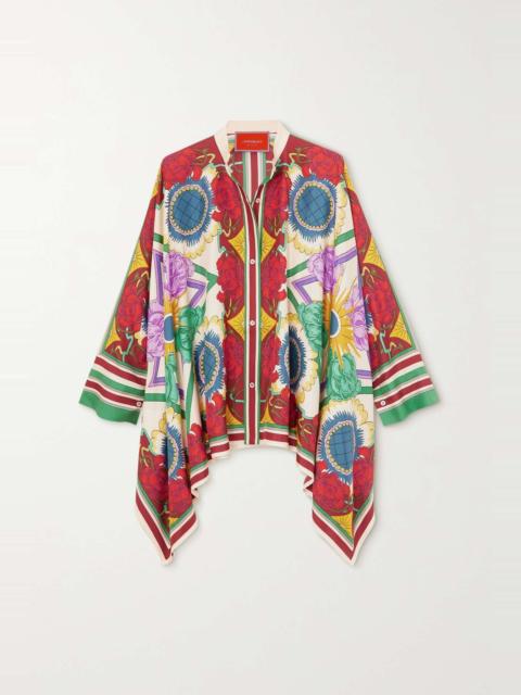 Foulard printed silk-twill shirt
