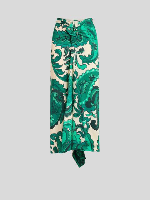 MIDI SKIRT WITH FLORAL PAISLEY PRINT