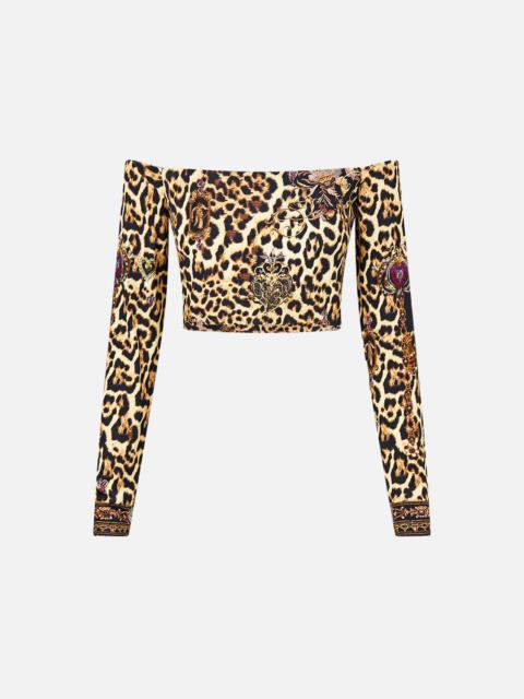 OFF SHOULDER  CROPPED JERSEY TOP