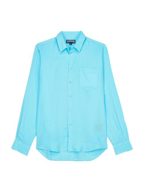 Men Linen Shirt Solid