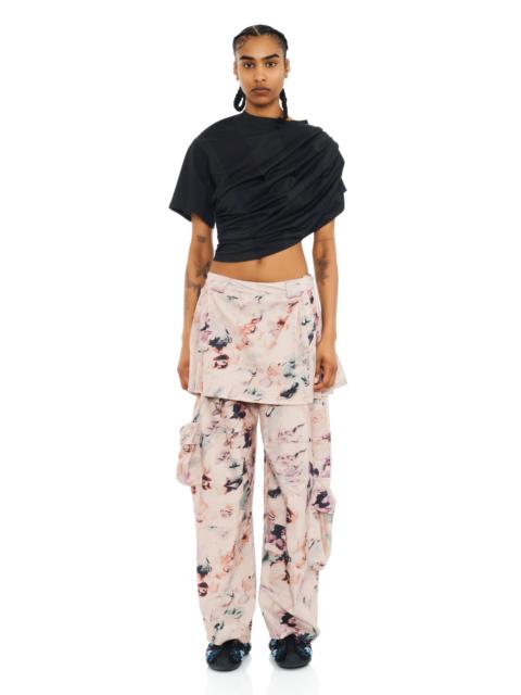 CHARCOAL STRIPE EVA DRAPED TEE