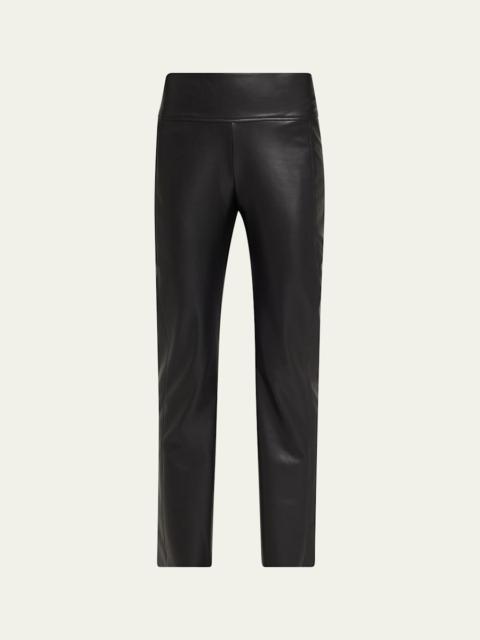 Edie Cropped Vegan Leather Forming Trousers