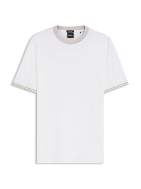 CONTRAST-TIPPING SLIM-FIT T-SHIRT IN MERCERISED COTTON