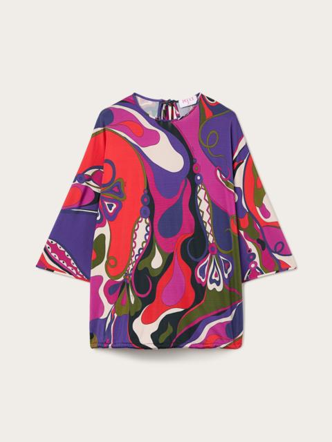 ORCHIDEE PRINT CAPE BLOUSE