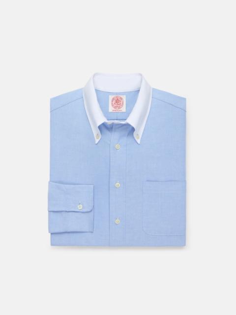 MADE-IN-USA BLUE CONTRAST COLLAR OXFORD CLOTH SPORT SHIRT - REGULAR FIT