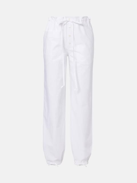 Cotton poplin tapered pants