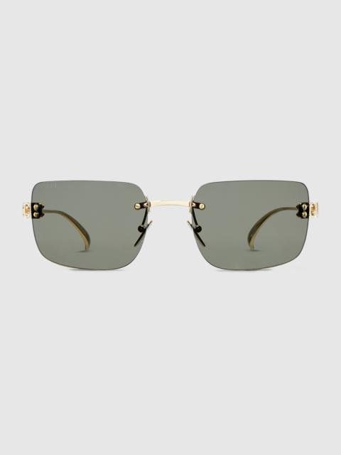 Frameless square sunglasses