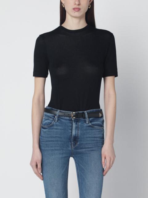 Black viscose jersey T-shirt