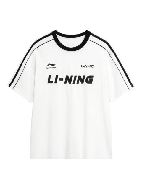 Li-Ning Graphic Soccer T-shirt 'White Black' AHSU657-1