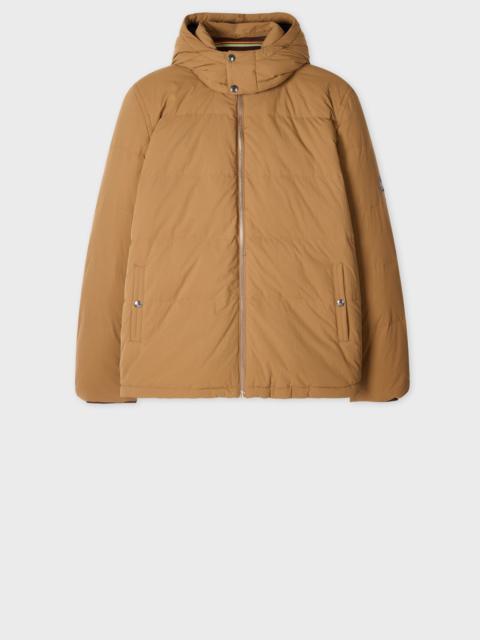 Tan Down Jacket with Detachable Hood