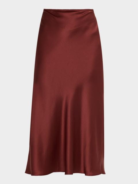 Miranda Scallop Bias-Cut Silk Skirt