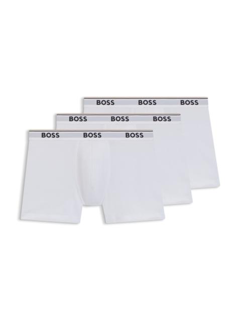 THREE-PACK OF STRETCH-COTTON BOXER BRIEFS WITH LOGOS