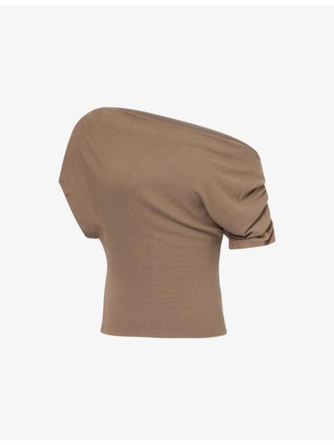 Iris Off-Shoulder Cotton-Blend Knitted Top