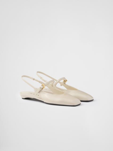 Patent leather slingback ballerinas