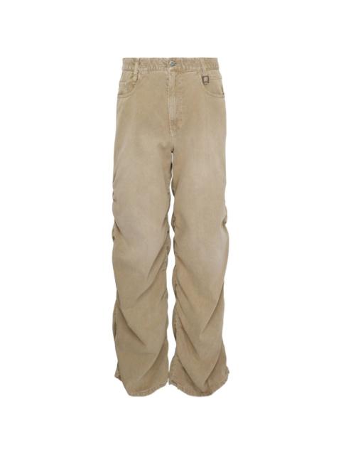 drawstring gather side trousers