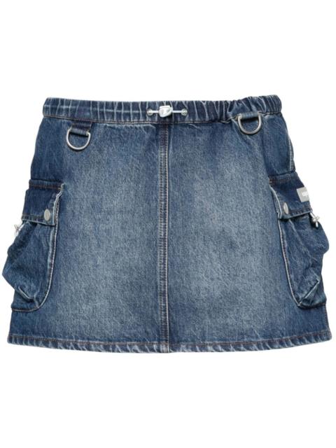 denim cargo mini skirt