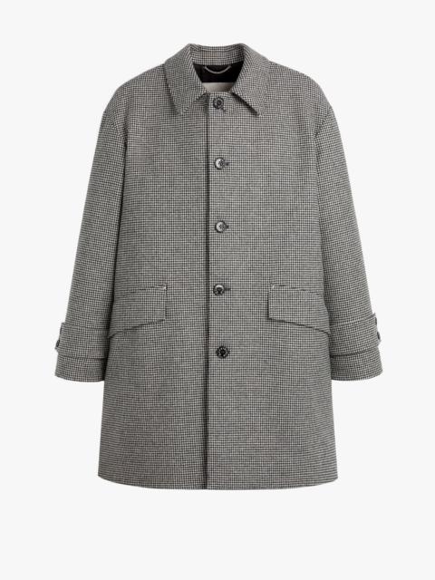 HUMBIE BLACK HOUNDSTOOTH WOOL OVERCOAT