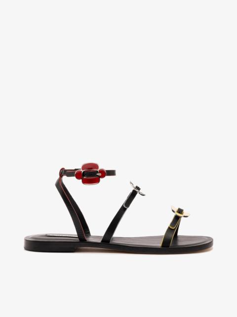 Tinx Flat Sandal In Black Leather