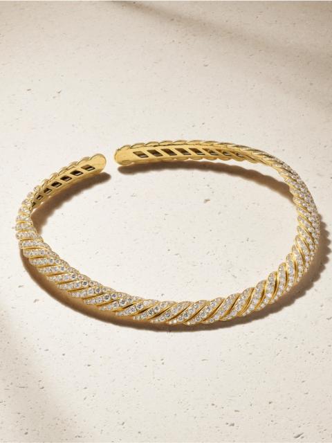 Sculpted Cable 18-karat Gold Diamond Necklace