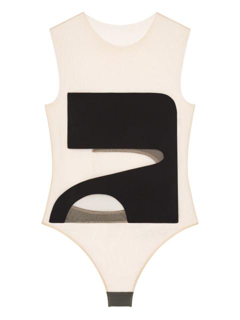 cut-out illusion bodysuit