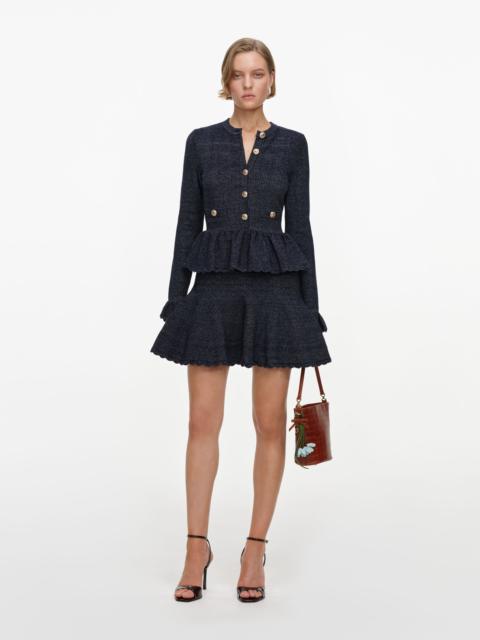 Navy Textured Knit Mini Dress