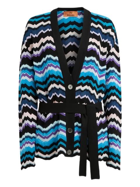 chevron tie cardigan