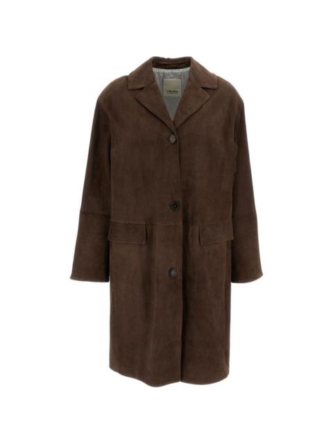 Ortensia lapel-collar suede coat