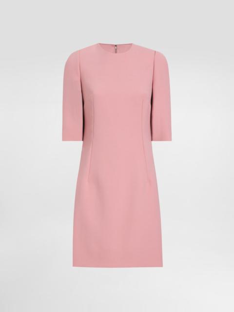 Wool crepe midi fit-and-flare dress