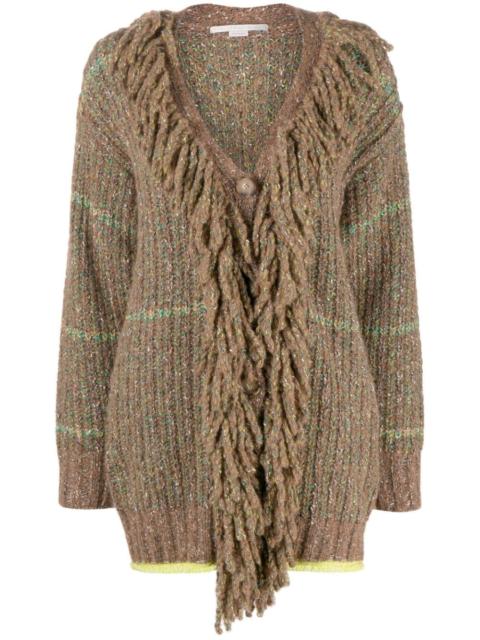 cable-knit tweed cardi-coat