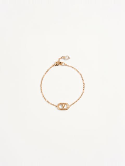 OVAL BRACELET IN METAL AND SWAROVSKI® PEARL